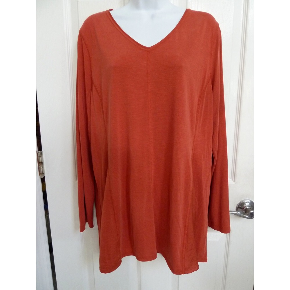 Chico's Zenergy Woven Insets Tunic Top Rich Paprika Sz 3 XL 16/18 NEW